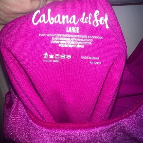 Cabana Del Sol One-piece Swimsuit in Fuchsia Velvet Women's - Size Large - Picture 5 of 5